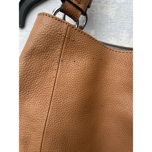 Vince Camuto Ike Tote Triple Compartment Handbag Soft Leather Hobo Cognac - Picture 4 of 12